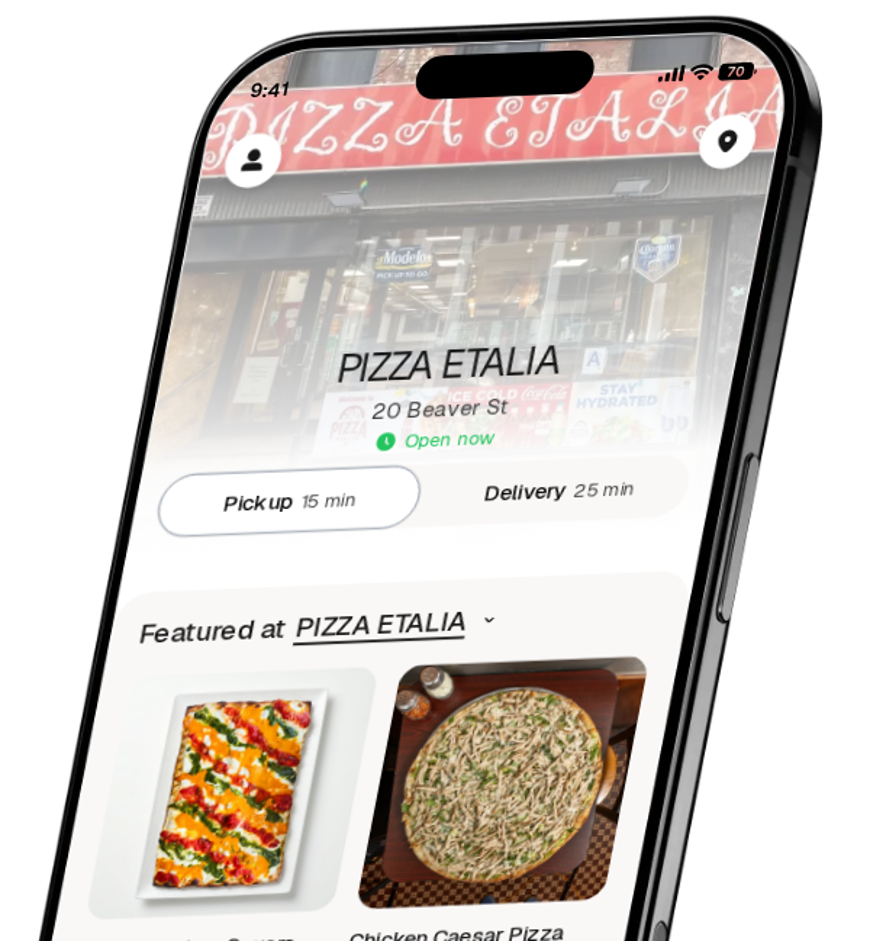 PIZZA ETALIA app preview
